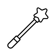Magic wand star vector illustration for fairy tale fantasy wizard and magical power concept design tool art