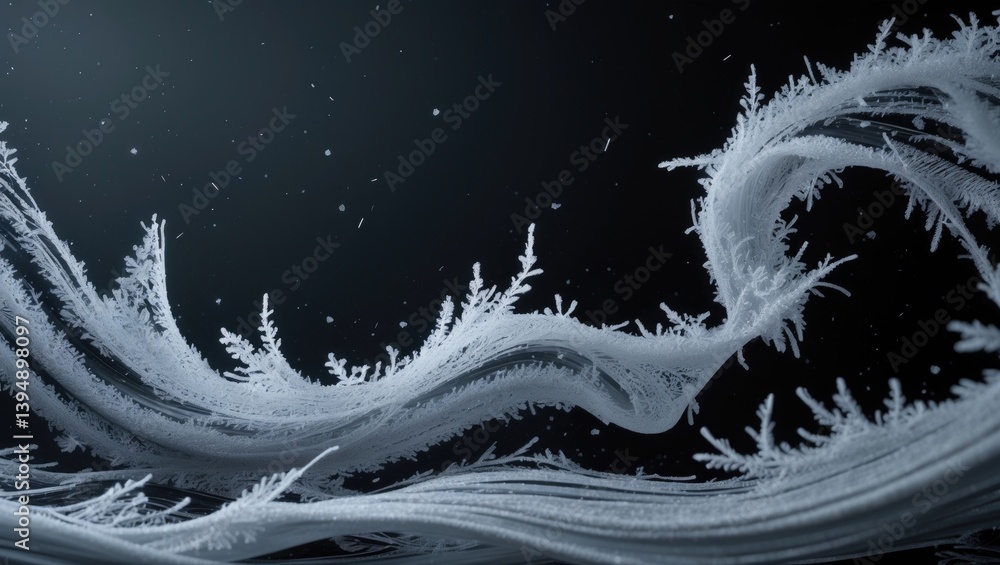 Aufkleber frost patterns on a window with a dark surface