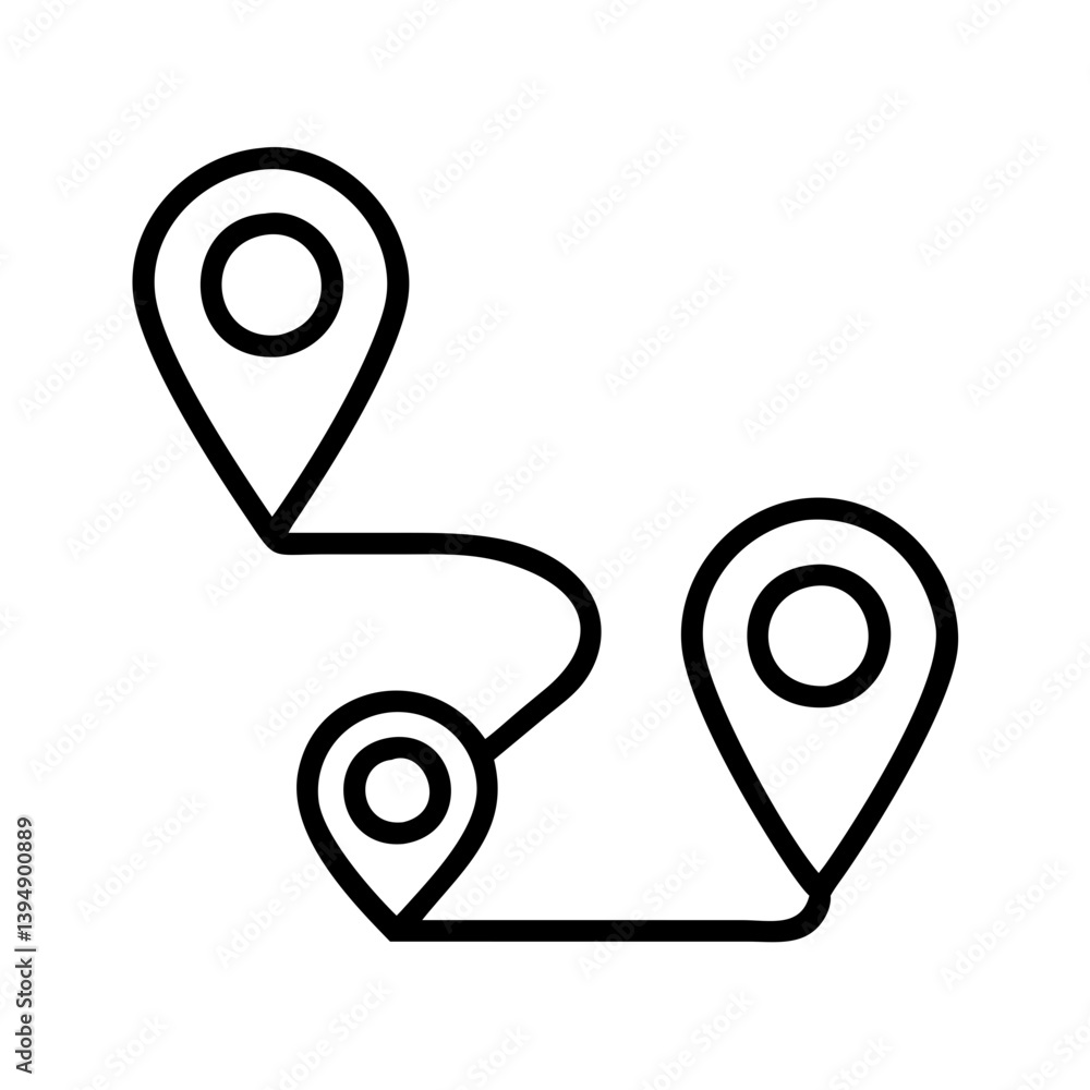 Poster route map destination travel direction gps navigation location pin pointer icon vector illustration 