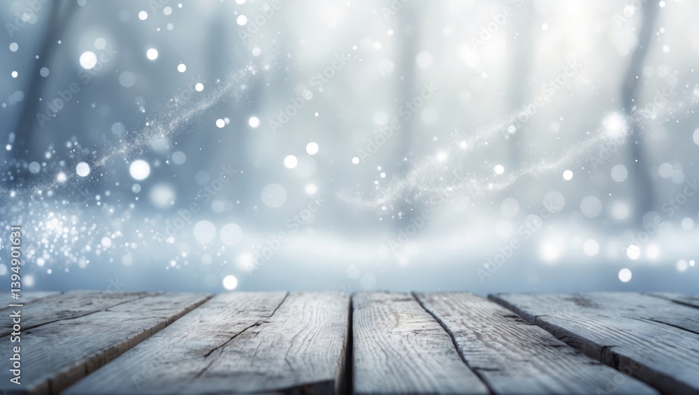 Poster table devoid of items in a winter setting
