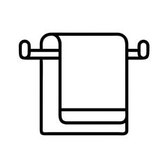 Towel rack vector icon illustration for bathroom accessories and home decor design projects use, isolated
