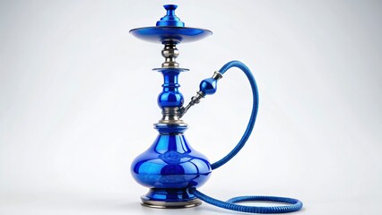 Naklejka premium Big Blue Hookah - Urban Exploration Photography, Isolated White Background, Smoke, Chill, Relax