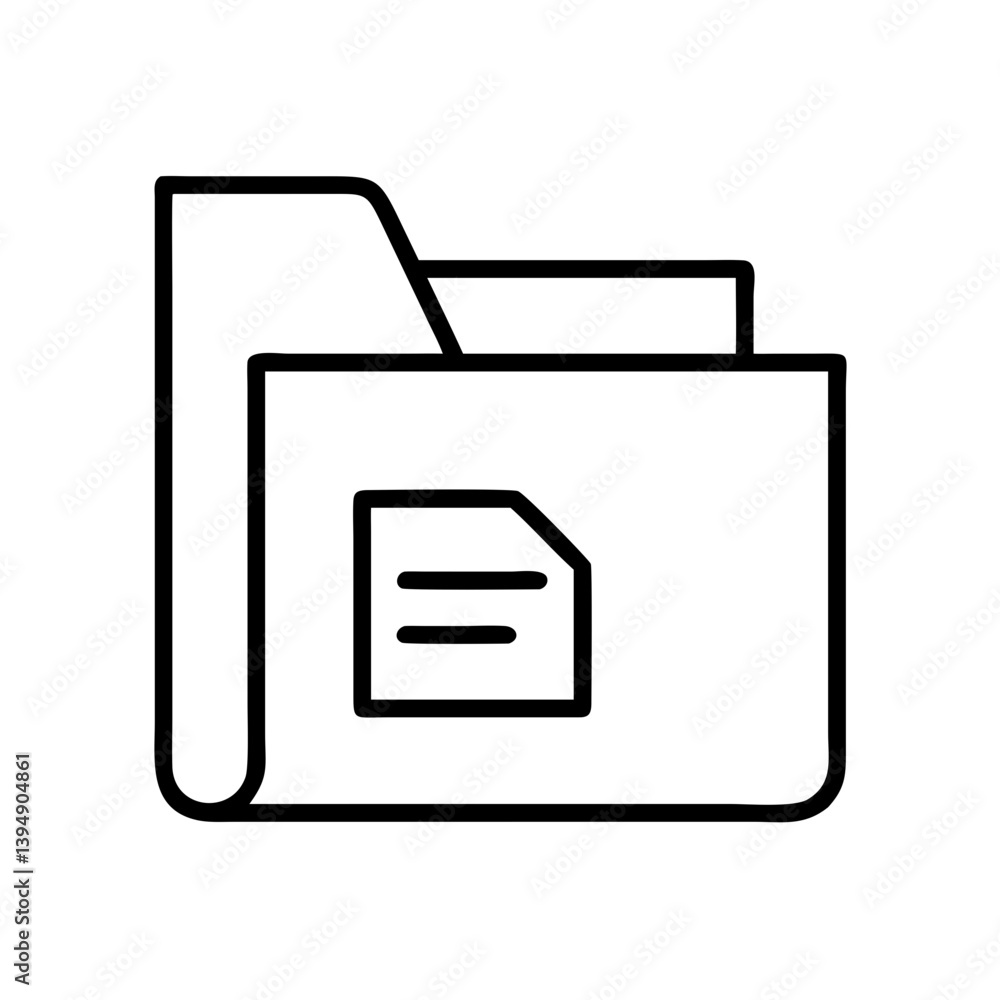 Poster folder file document icon vector illustration for organization and storage of data and information