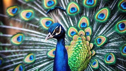 Obraz premium Graceful vibrant peacock depiction
