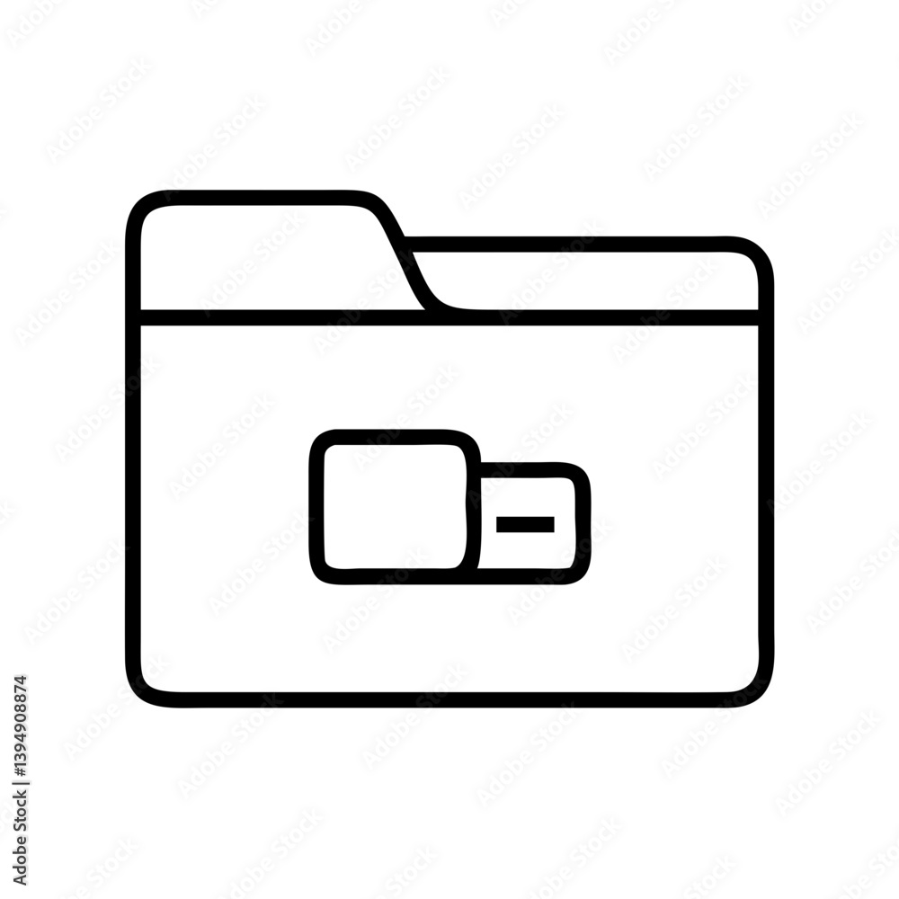 Poster download folder icon vector file management system document storage outline graphic design element r