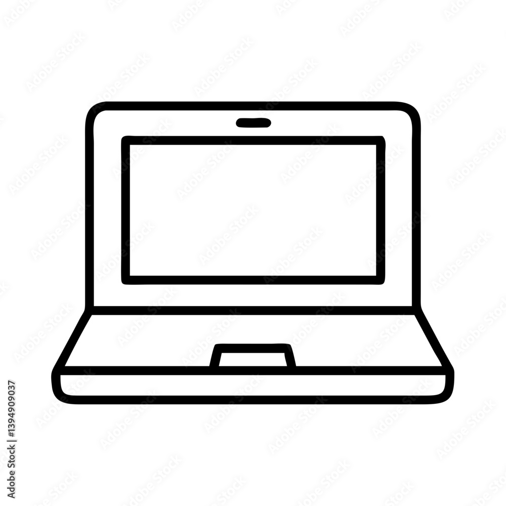 Aufkleber laptop computer vector graphic for technology and business use in presentations and designs online a