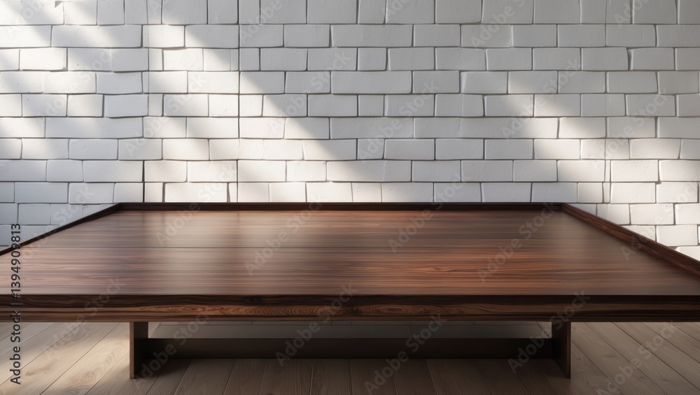 Poster empty wooden tabletop isolated on a white background for showcasing or displaying your products