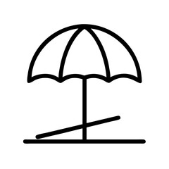 Beach umbrella vector icon summer vacation symbol travel parasol graphic design element silhouette for holiday 