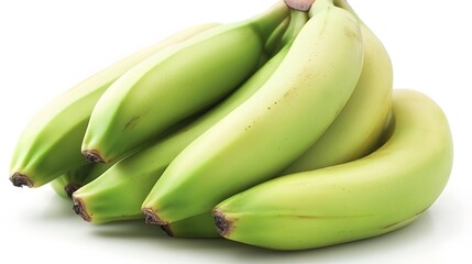 Fresh Green Bananas Bunch Closeup Studio Shot
