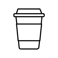 Coffee cup vector icon disposable coffee cup to go takeaway coffee cup outline drawing simple coffee cup 