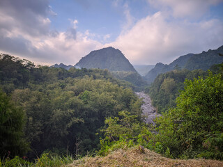 Natural scenery in the Nawang Jagad tourist area located in the Kaliurang, Yogyakarta,Indonesia.