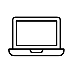 Laptop computer vector icon for technology and business use in web design and application development one hundred