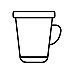 Outline style coffee mug vector graphic for cafe menu design and drink illustration elements design