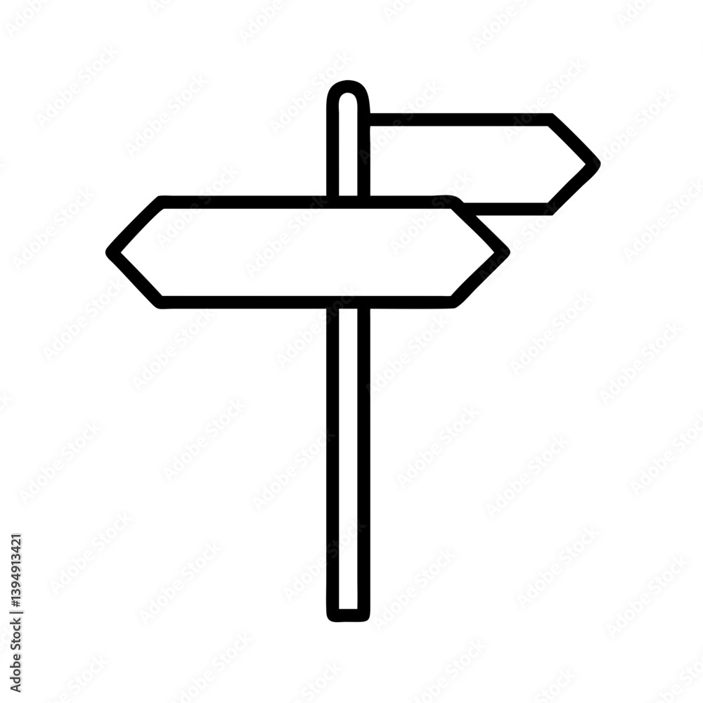 Poster directional signpost vector illustration for navigation and location guidance with road direction de