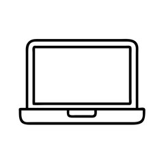 Laptop computer vector illustration for technology and business designs in simple outline style icon drawing
