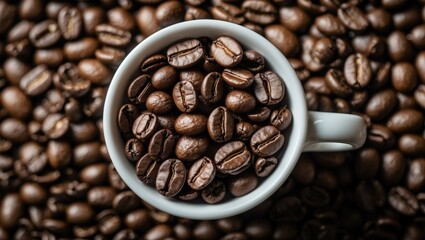 Obraz premium Equitable exchange for a small cup of coffee beans