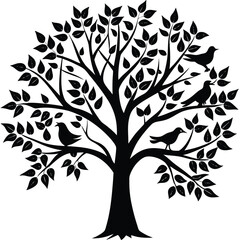 “Tree Silhouettes: Nature’s Shadows in Minimalist Beauty”