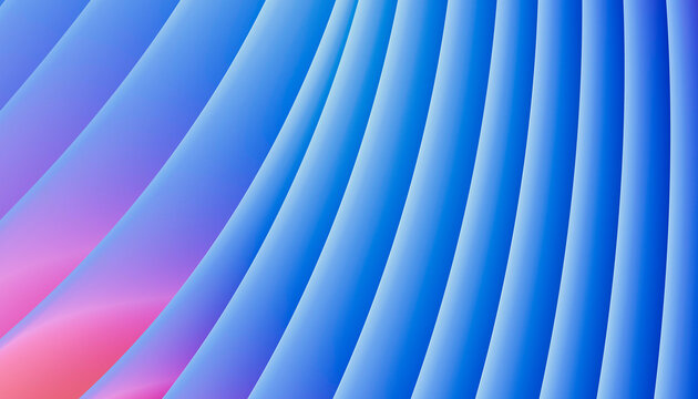 Abstract blue and pink wavy lines create a modern, dynamic background. Blender 3D illustration