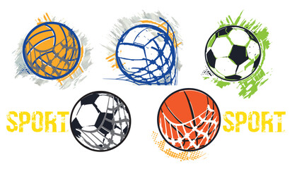 Vector work sport sets design