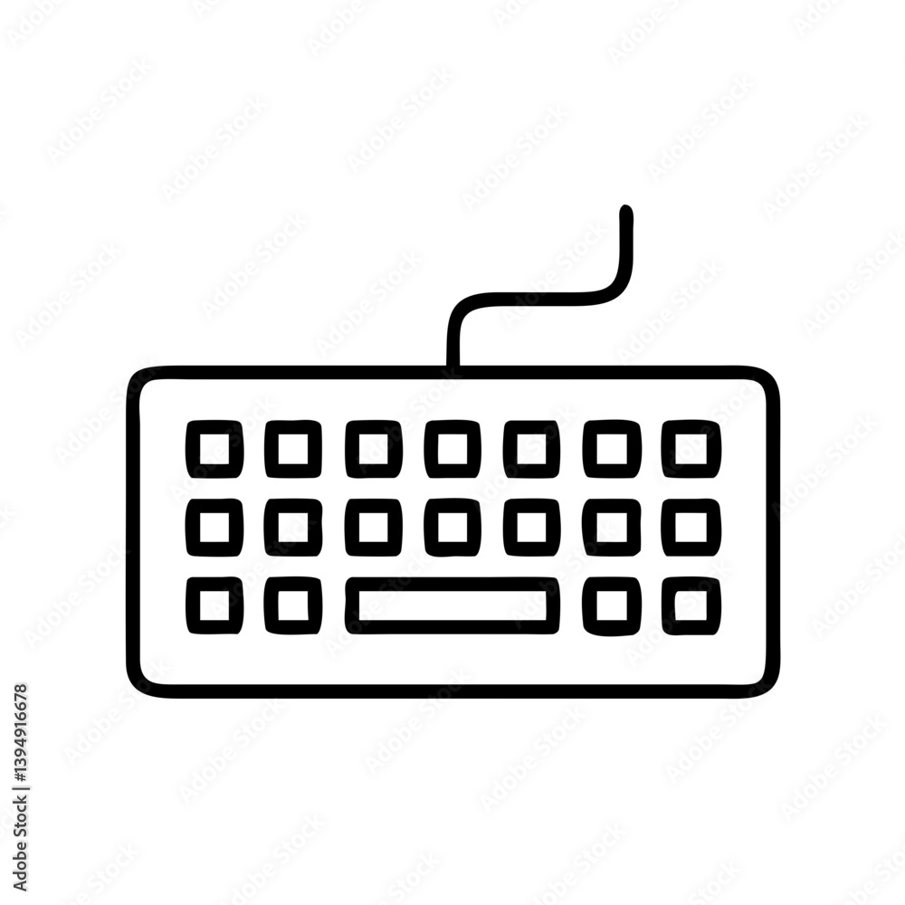 Poster keyboard vector icon illustration for computer input device and technology equipment design and use 