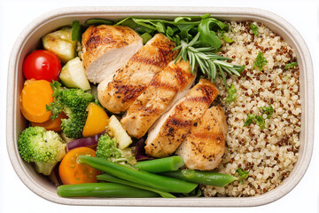Delicious grilled chicken meal with quinoa and fresh vegetables for healthy dining