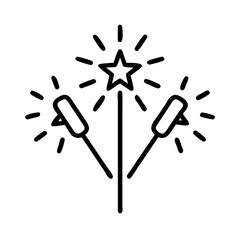 Sparklers fireworks celebration vector icon design for new year's eve party and festive events design