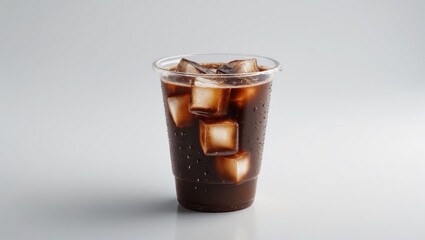 Iced coffee or mocha served in a to-go cup on a white background with clipping path