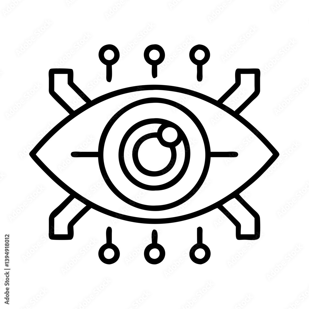 Aufkleber cyber eye technology digital vision artificial intelligence security system future tech innovation