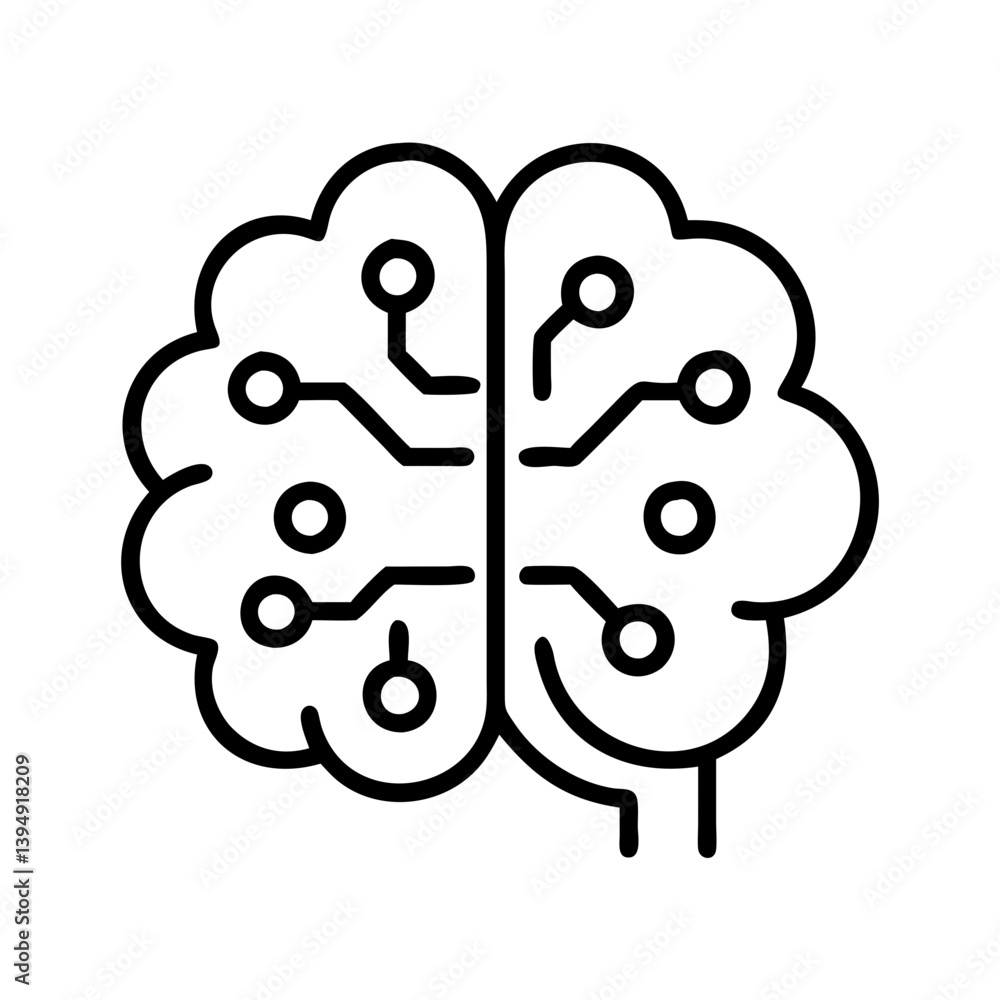 Poster ai brain technology concept for artificial intelligence and machine learning illustration vector des