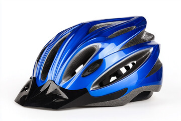 Blue cycling helmet designed for safety and comfort during rides on various terrains available for biking enthusiasts