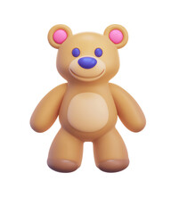 Cute 3D clay teddy bear emoji with vibrant colors, perfect for digital communication and playful expressions