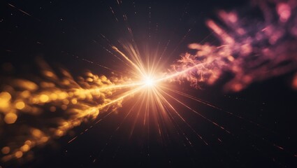 Glow effect of lens flare on a black backdrop.