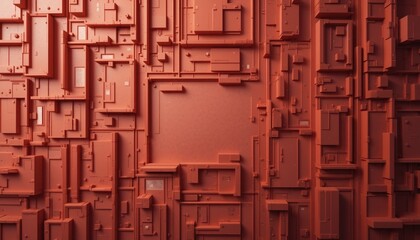 Dynamic abstract red wall design digital art installation modern space creative environment elevated perspective contemporary aesthetics for visual impact