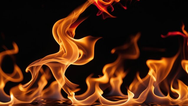 Flame set against a black backdrop