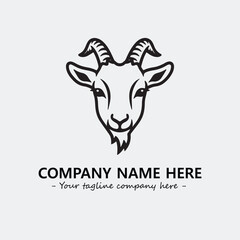 Head of goat illustration black and white for logo company vector image
