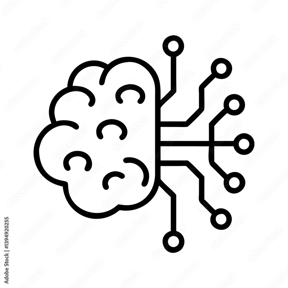 Poster artificial intelligence brain technology concept for neural network and machine learning design with