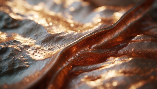 Copper, bronze, or gold on a dark, aged background