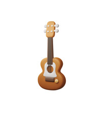 Naklejka premium Detailed 3D clay guitar icon designed with vibrant colors and smooth textures for creative digital use