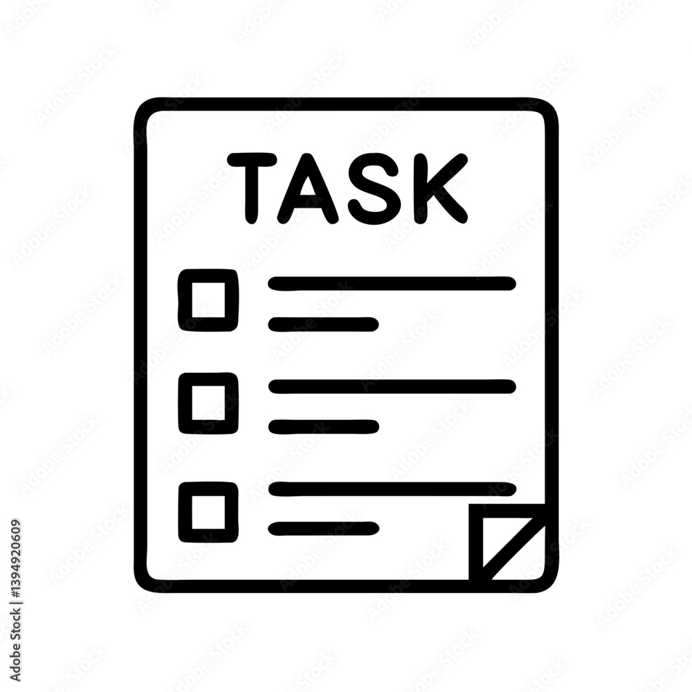 Poster task list vector icon for project management and productivity planning and time management strategy