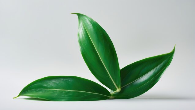 Costus speciosus featuring Indian Head Ginger leaves on a plain white background