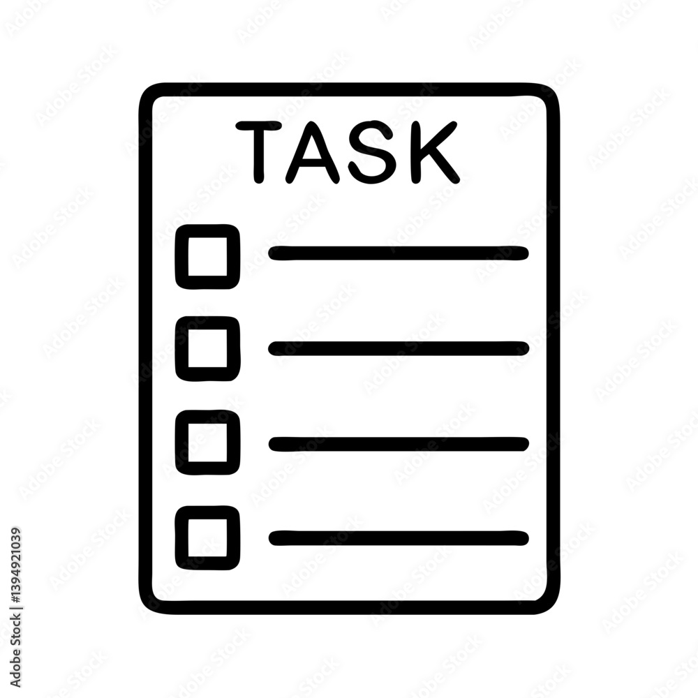 Poster task checklist planner to do list vector icon for project management and time management efficiency 