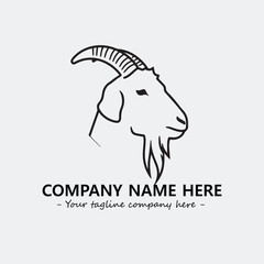 Head of goat illustration black and white for logo company vector image

