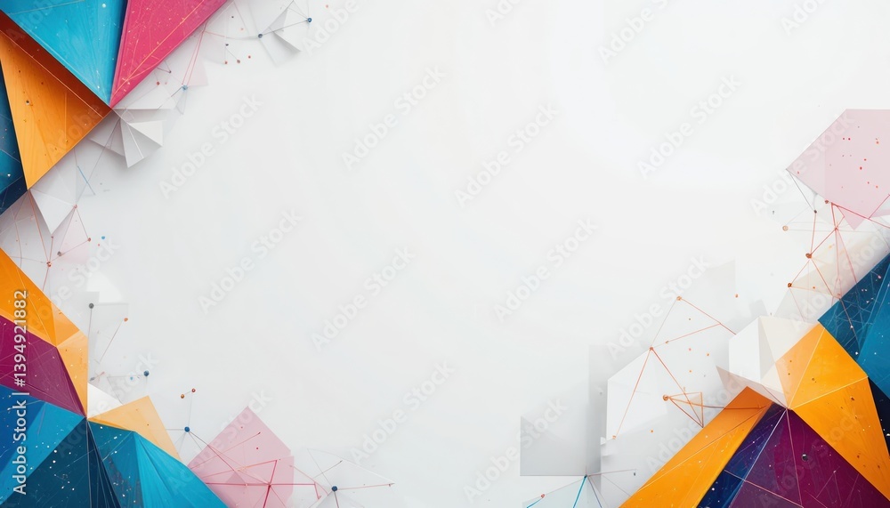Poster dynamic abstract design elements studio digital artwork colorful environment aerial view modern aest