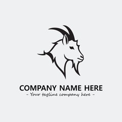 Head of goat illustration black and white for logo company vector image
