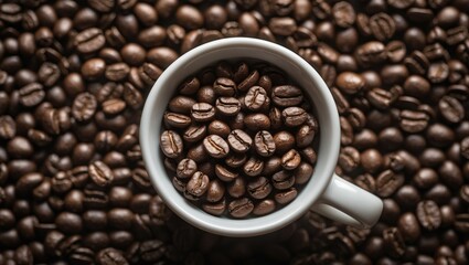 Fototapeta premium Just trade for a tiny cup of coffee beans