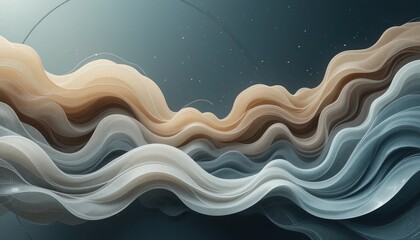Fototapeta premium Dynamic wave patterns abstract digital art floating colors virtual environment artistic perspective contemporary design inspiration
