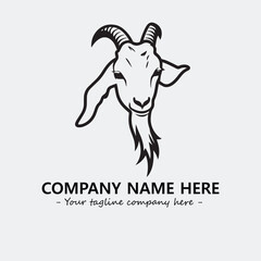 Head of goat illustration black and white for logo company vector image
