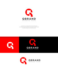 Q Letter Logo Design Red, Modern, Abstract, Initial, Letter, Circle, Square, Branding