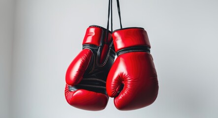 Boxing gloves duo on a white backdrop