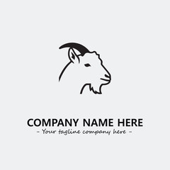 Head of goat illustration black and white for logo company vector image
